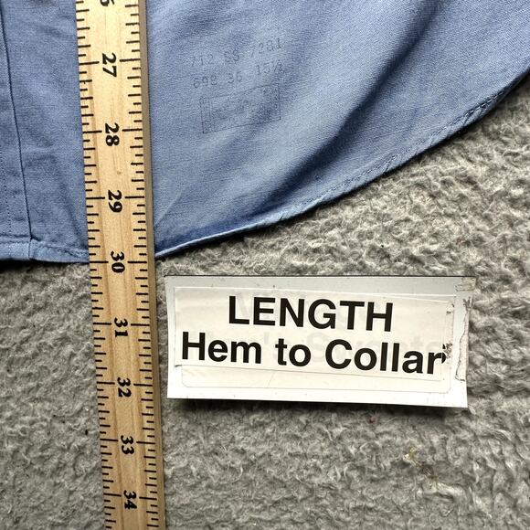 Vintage 50s 60s Conquerer Simpsons Soulette Poplin Sanforized Button Shirt Large - Picture 4 of 13